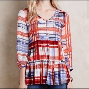 Maeve Anthropologie Lila Tiered Tunic